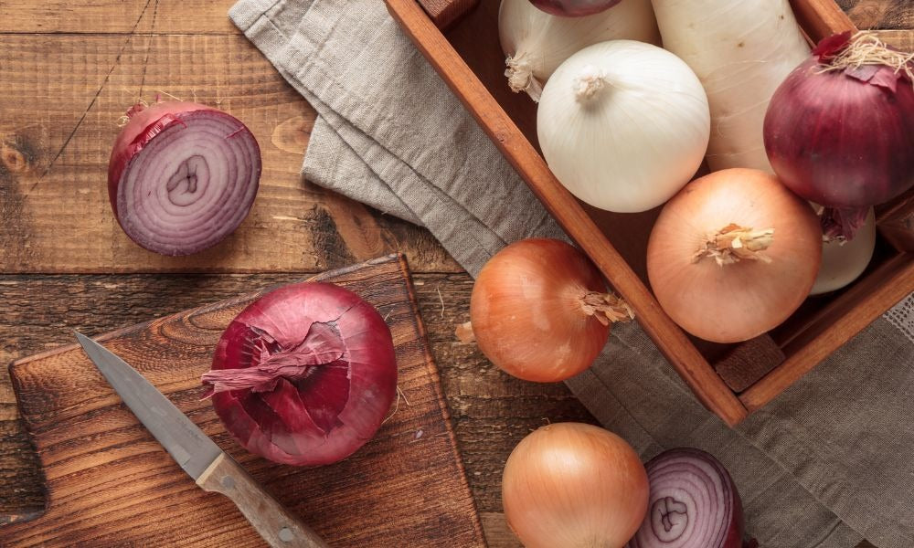 Natural, Non-GMO Produce, 3 Pounds, Red White and Yellow Onion Bundle