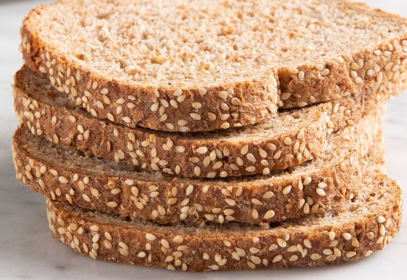 Whole Wheat Sourdough Sandwich Bread, with Garlic and Sesame Seeds