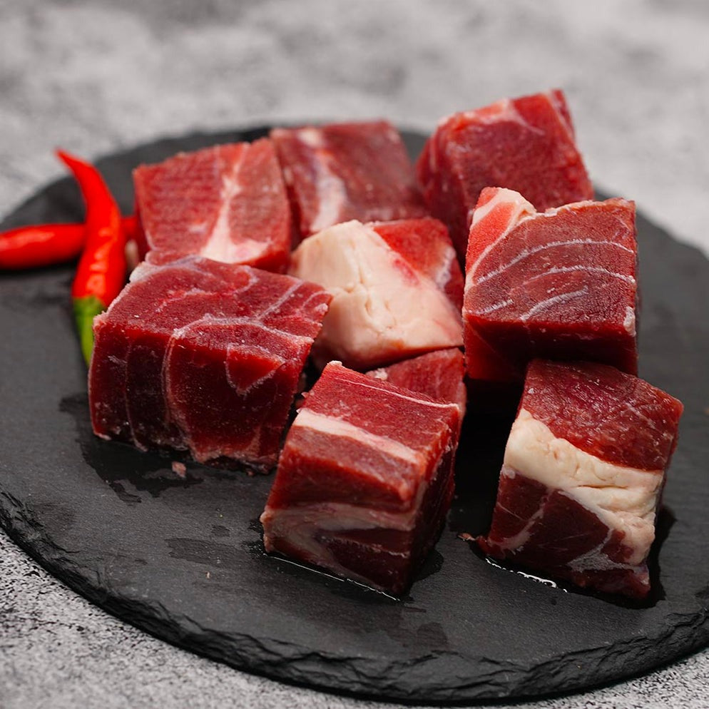 Natural Grass Fed Beef, Boneless Shank Cubes