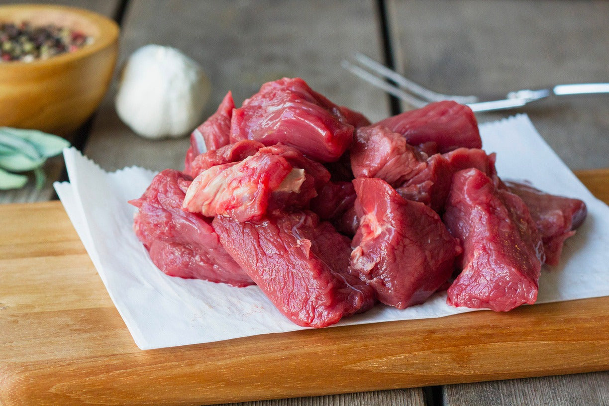 Natural Grass Fed Beef, Tenderloin Lean Trim Cubes (Kabobs)