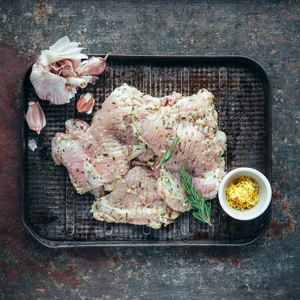 Pastured, Free Range Chicken, Steaks, Cut Asian / Cajun / Bourbon Style