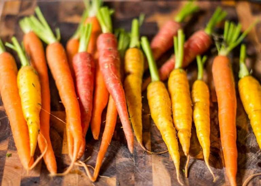 Natural, Non-GMO Produce, Heirloom Carrots (without tops)