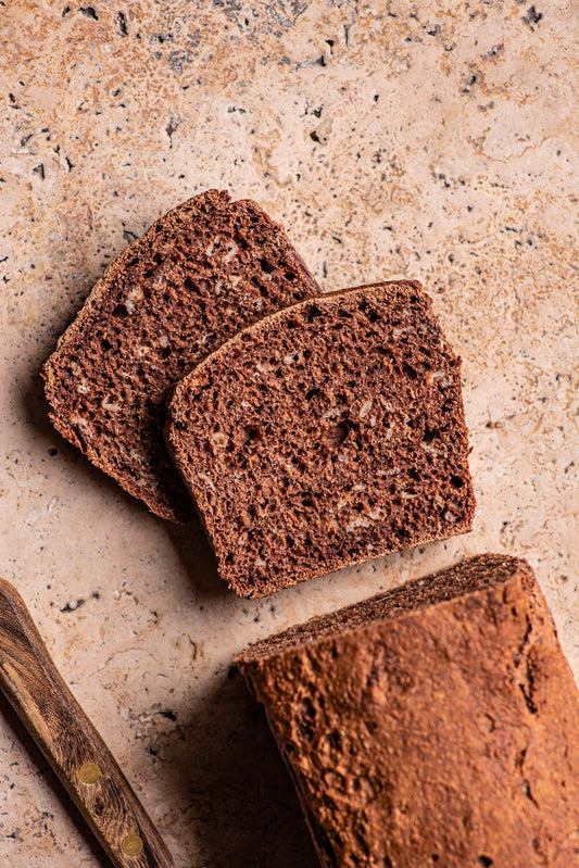 European Style. Whole Wheat, Dark Rye and Caraway Seed Bread, Sliced