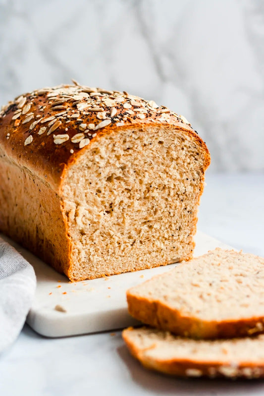 European Style. Whole Wheat, Organic Oat, Sunflower, Sesame and Flax Seed Bread, Sliced