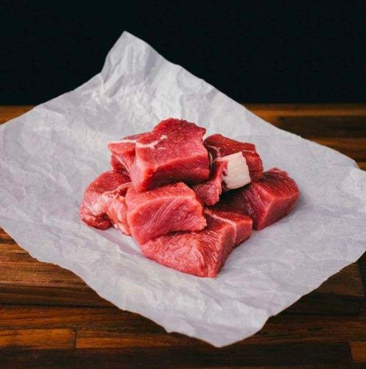 Natural Grass Fed Beef, Neck Braising Cubes, Stewing Chunks