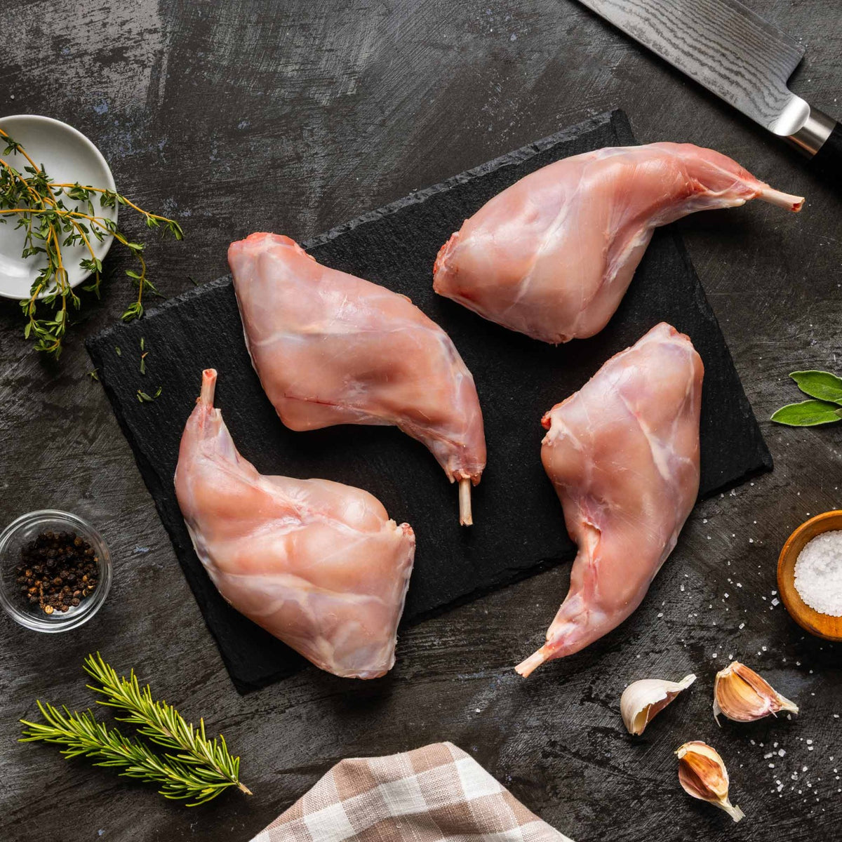 Cage-Free Rabbit | Hind Legs — Bone-In | Rustic Cut 🪓  | Cuisses de Lapin